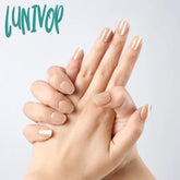 Lunivop 10Pcs Nude Fake Nails Solid Color Press On Nail Glossy Glue Set Full Cover Short Square